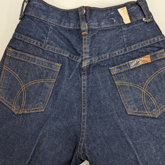 Vintage Tour de France Rigid High waisted Jeans Dark Wash size 24? NWOT - Picture 1 of 13
